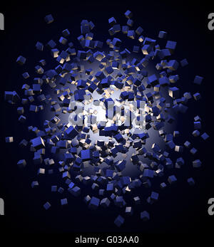 Ein Explotion abstrakte Würfel Cgi Hintergrund Stockfoto