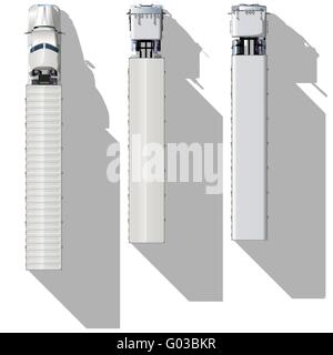 detaillierte Ansicht von oben Sattelzügen Satz Stockfoto