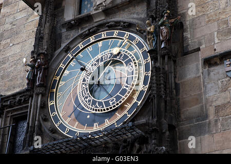 berühmte alte mittelalterliche astronomische Uhr in Prag Stockfoto