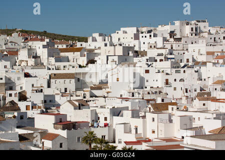 Weiße Häuser in Vejer. Andalusien Stockfoto