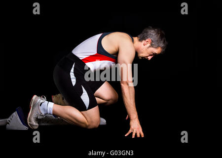 Sprintstart in der Leichtathletik Stockfoto