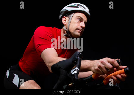 Triathleten auf dem Rad Stockfoto