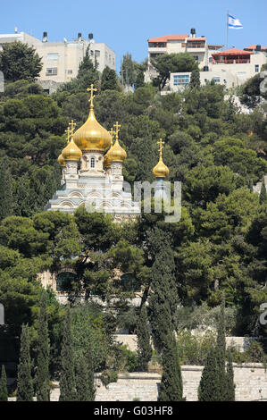 Ölberg, Blick von den Mauern von Jerusalem. Stockfoto