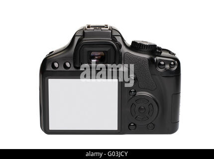 Moderne digitale SLR Kamera isoliert auf weißem Hintergrund Stockfoto