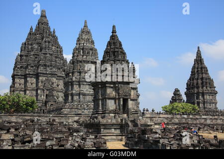 Prambanan ist eine neunte Jahrhundert Hindu-Tempel zusammengesetzten Stockfoto