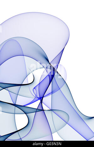 Glatte Wellen von Blautönen auf einem weißen Hintergrund Stockfoto