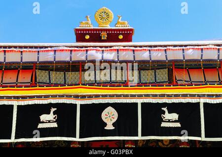 Dharmachakra mit den Gazellen Drepung-Kloster Stockfoto