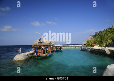 Malediveninsel Ellaidhoo, Malediven Insel Stockfoto