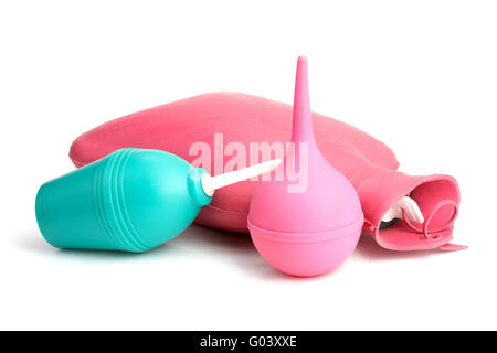 Medizinische Wärmflasche und Kolon Birne für Verfahren Stockfoto