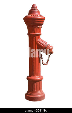 Red Fire Hydrant isoliert auf weißem Hintergrund Stockfoto