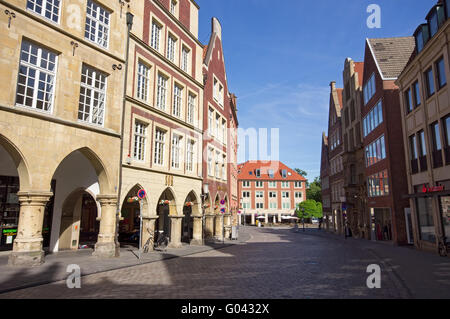 Gebäude auf der Prinzipalmarket in Münster, Keim Stockfoto