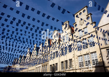 Gebäude an der Prinzipalmarket in Münster, Keim Stockfoto