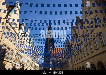 Gebäude an der Prinzipalmarket in Münster, Keim Stockfoto