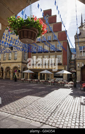 Gebäude an der Prinzipalmarket in Münster, Keim Stockfoto