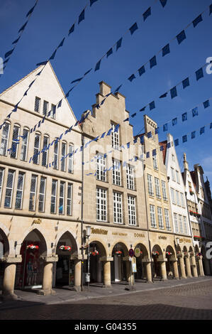 Gebäude an der Prinzipalmarket in Münster, Keim Stockfoto