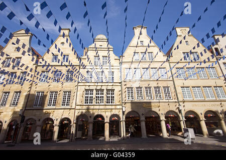 Gebäude an der Prinzipalmarket in Münster, Keim Stockfoto