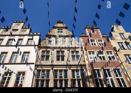 Gebäude an der Prinzipalmarket in Münster, Keim Stockfoto