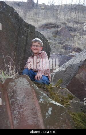 die roten Berge Stockfoto