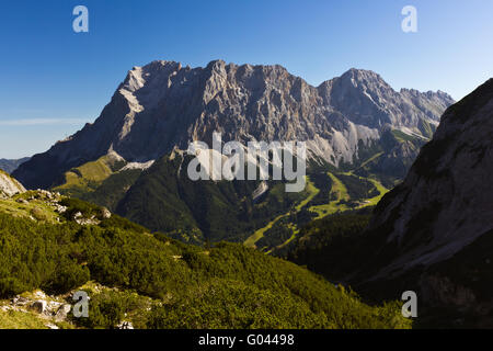 Blick von Süden auf der Zugspitze Stockfoto