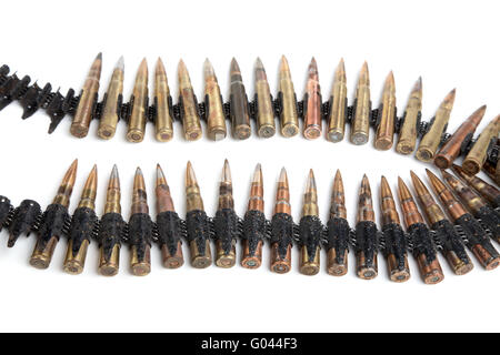 Maschinengewehr-Band mit Patronen Mal Zweiter Weltkrieg Stockfoto