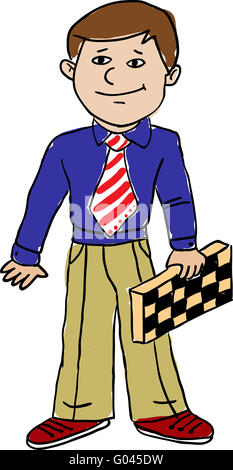 der Mann mit Schach, Zeichnung Stockfoto