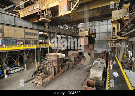 Offene Feuerstelle Ofen, Industriemuseum Brandenburg an der Havel, Brandenburg an der Havel, Brandenburg, Deutschland / Industriemuseum Brandenburg der Havel, Siemens-Martin-Ofen Stockfoto