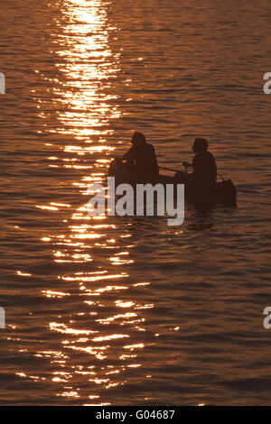 Berlin, Sonnenuntergang an der Spree Stockfoto