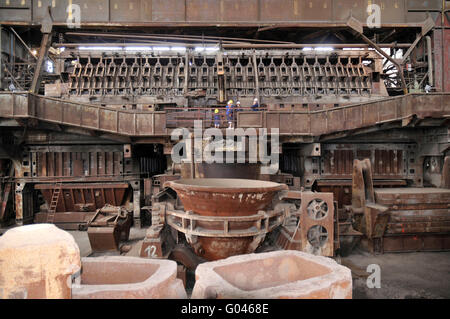 Offene Feuerstelle Ofen, Industriemuseum Brandenburg an der Havel, Brandenburg an der Havel, Brandenburg, Deutschland / Industriemuseum Brandenburg der Havel, Siemens-Martin-Ofen Stockfoto