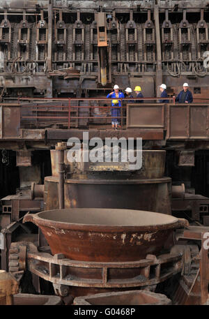 Offene Feuerstelle Ofen, Industriemuseum Brandenburg an der Havel, Brandenburg an der Havel, Brandenburg, Deutschland / Industriemuseum Brandenburg der Havel, Siemens-Martin-Ofen Stockfoto