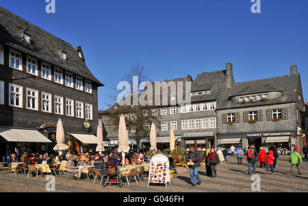 Marktplatz, Altstadt, Goslar, Niedersachsen, Deutschland / Marktplatz Stockfoto