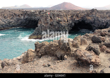 die Atlantikküste auf der Kanarischen Insel lanzaro Stockfoto