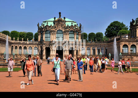 Wallpavillon, Innenhof, Zwinger, Dresden, Sachsen, Deutschland Stockfoto