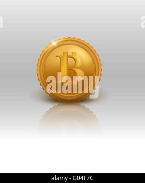 Abbildung Golden Bitcoin. Stock Vektor
