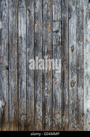 Alten verblichenen blauen Holzwand, senkrechten Bretter als bac Stockfoto