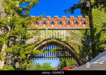 Eingangstor zum Vajdahunyad Castle.Budapest Stockfoto