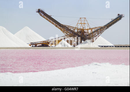 Salz Verdampfung Teiche in Bonaire Stockfoto