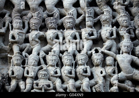 Flachrelief, Angkor Wat (12. Jahrhundert Khmer-Tempel), UNESCO-Welterbe Angkor, Siem Reap, Kambodscha Stockfoto