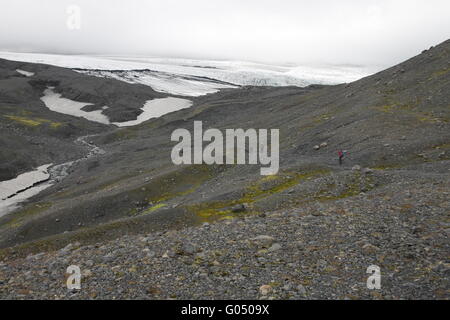 Einer der Outlet-Gletscher (Gletscherzungen) der Mýrdalsjökull Eiskappe Stockfoto