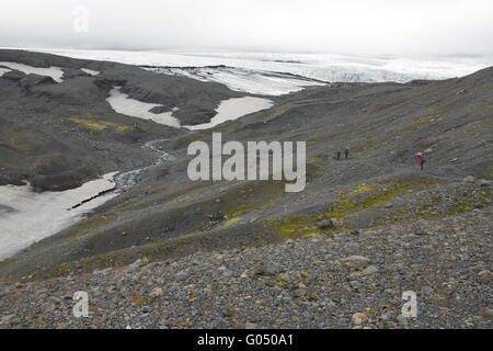 Einer der Outlet-Gletscher (Gletscherzungen) der Mýrdalsjökull Eiskappe Stockfoto