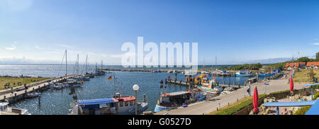 Panorama des Hafens auf der Insel Poel Timmend Stockfoto