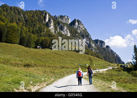 Leichte Wanderung in den Hengstpass, Uper Österreich Stockfoto