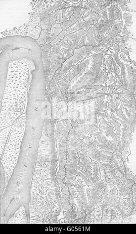 MISSISSIPPI: Bürgerkrieg: Planen von Vicksburg, c1880 Antike Landkarte Stockfoto