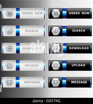 Hoch-detaillierte moderne Web-Schaltflächen Stockfoto