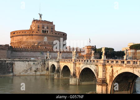 Saint Angel Castle und der Engel-Brücke in Rom Stockfoto