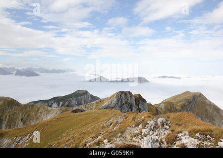 Berg in den Wolken (Achensee) Stockfoto