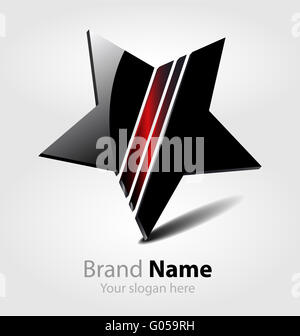 Schwarze Sterne Markenlogo Stockfoto