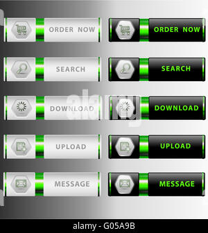 Hoch-detaillierte moderne Web-Schaltflächen Stockfoto