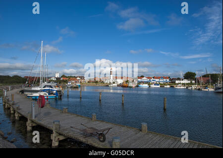 Pier im Hafen von Timmendorf Strand auf der Insel Stockfoto