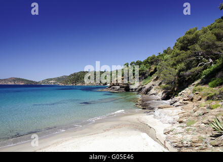 Sandigen Badebucht in der Nähe von Canadel-Sur-Mer, Cote namens Stockfoto
