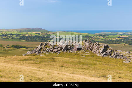 Die antike Stätte von Carn Goedog in den Preseli-Bergen - wo die Blausteine stammen, die Stone Henge - Pembrokeshire gebaut Stockfoto